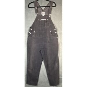 VTG No Excuses Denim Overalls Womens Sz‎ L Gray Loose Fit Bib Corduroy Y2K 90s